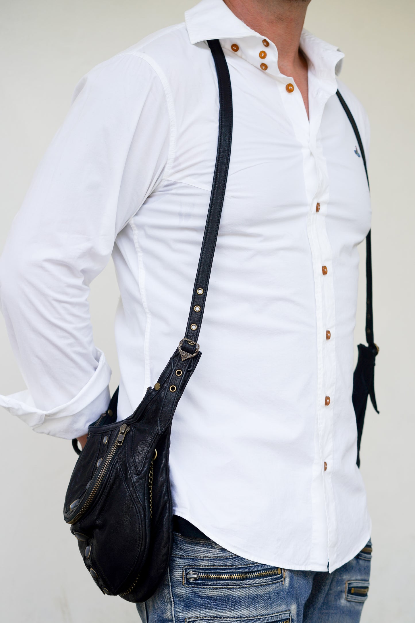Long Leather Holster Vest