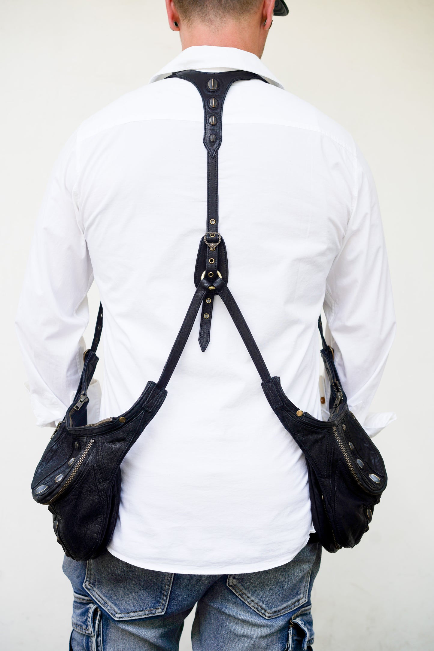 Long Leather Holster Vest