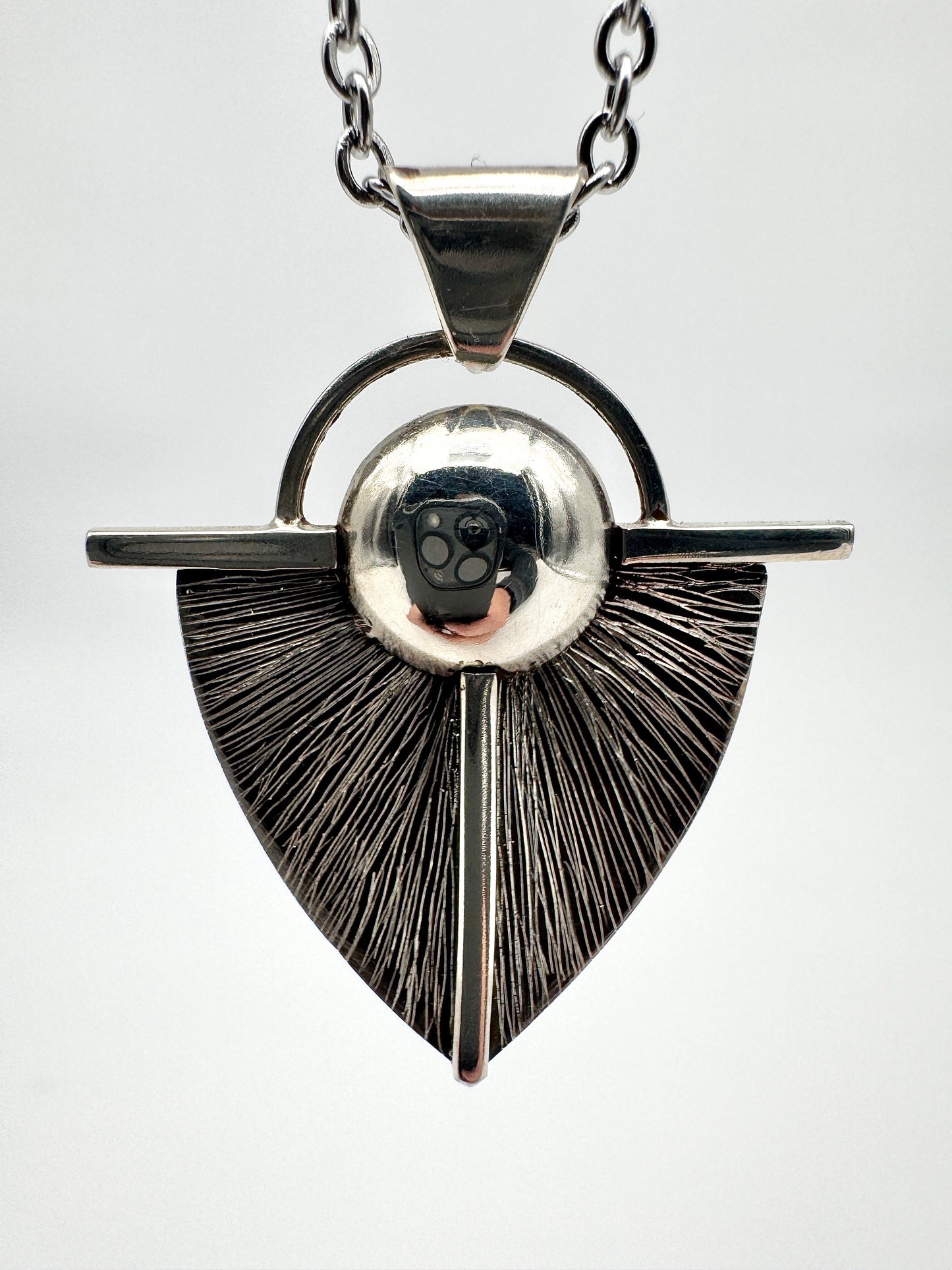 Shield Pendant etched