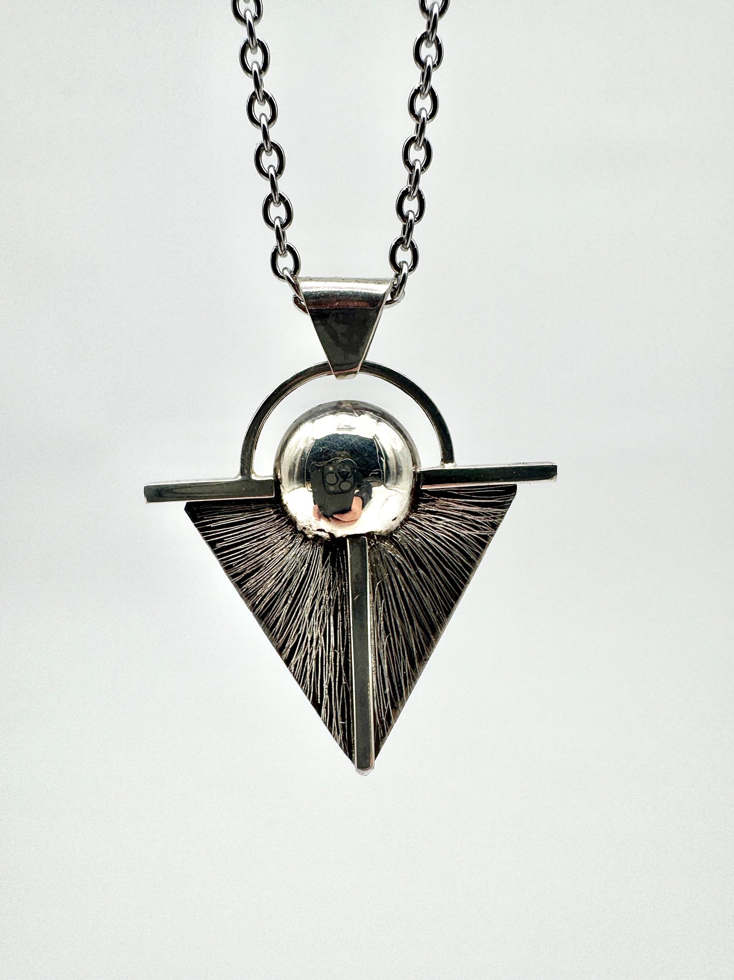 Triangle Shield Pendant etched
