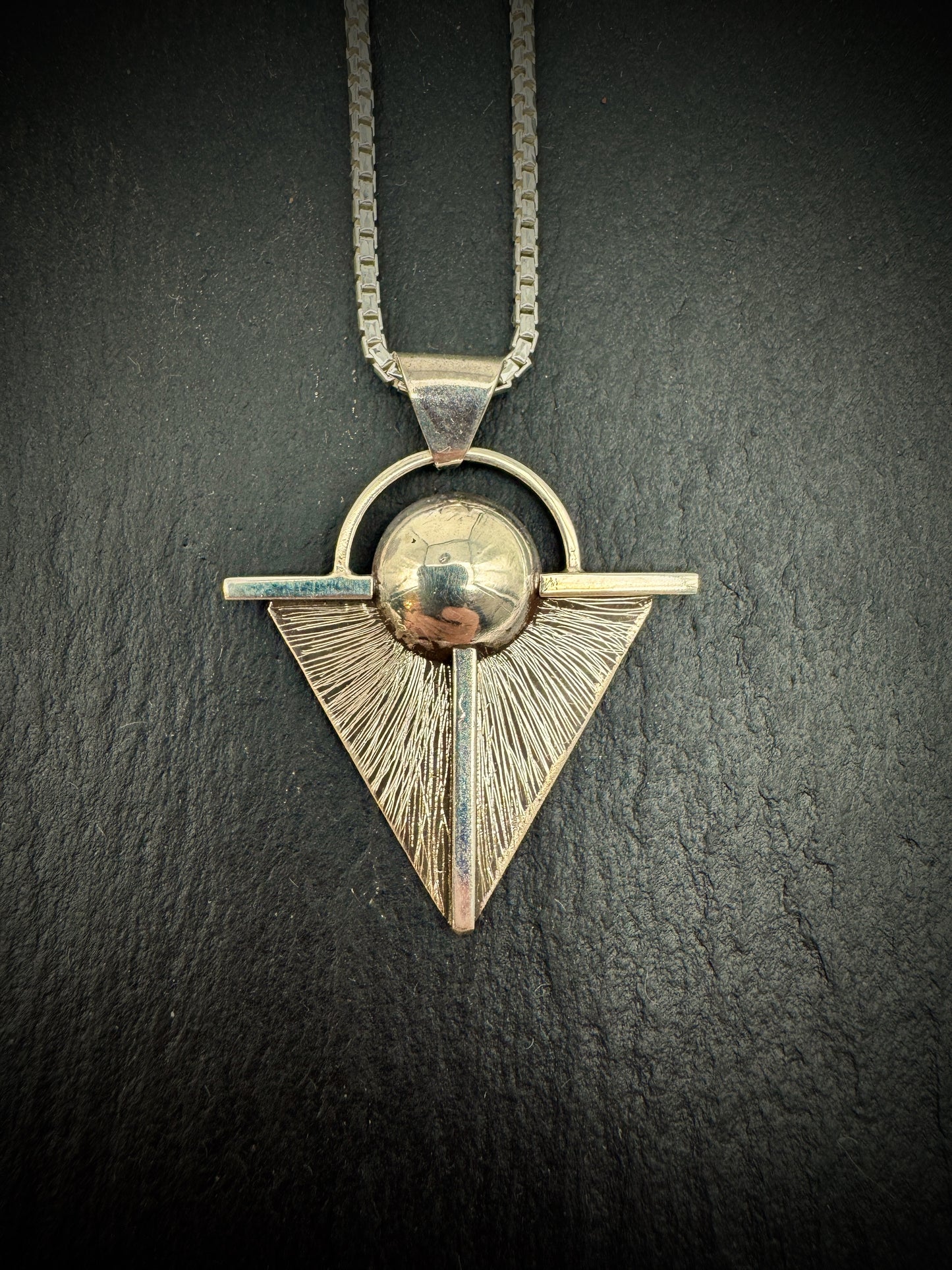 Triangle Shield Pendant etched