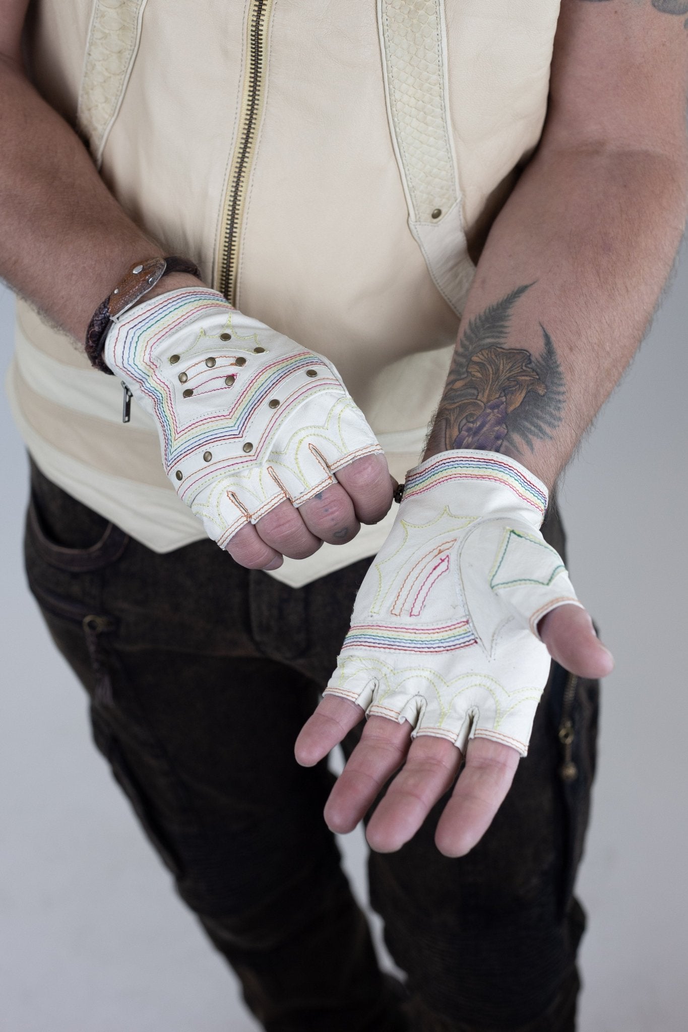 Rainbow Warrior gloves - anahata designs/infiniti now